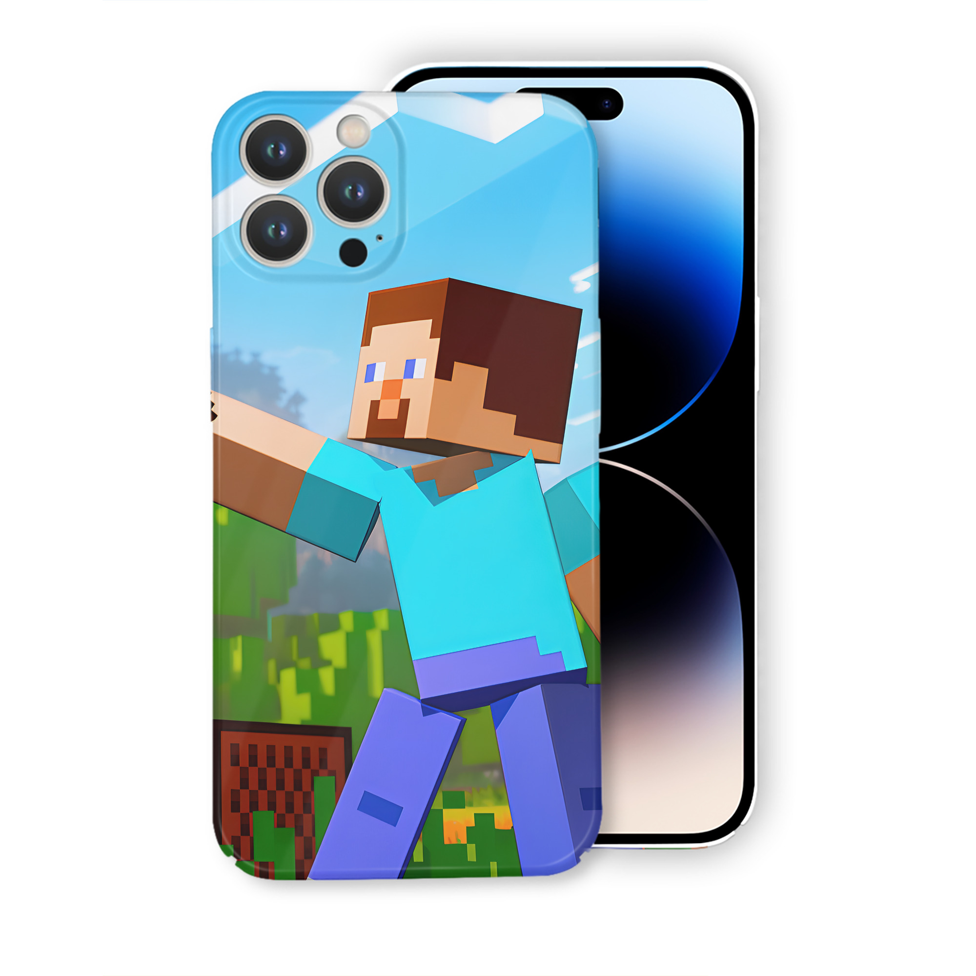 （画像用） マインクラフト ブロックの世界 Minecraft MC Block world 【iPhone 14シリーズ対応】ハードケース